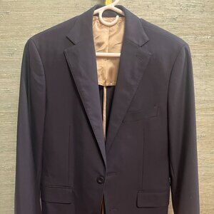J. Hilburn Mens 40R 100% Polyester Navy 4-Way Stretch Blazer Sport Coat